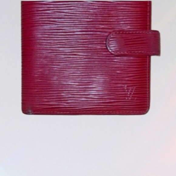 Louis Vuitton Porte Billets Red Epi Compact Bifold Snap Wallet Leather Vintage 1 - Picture 1 of 14